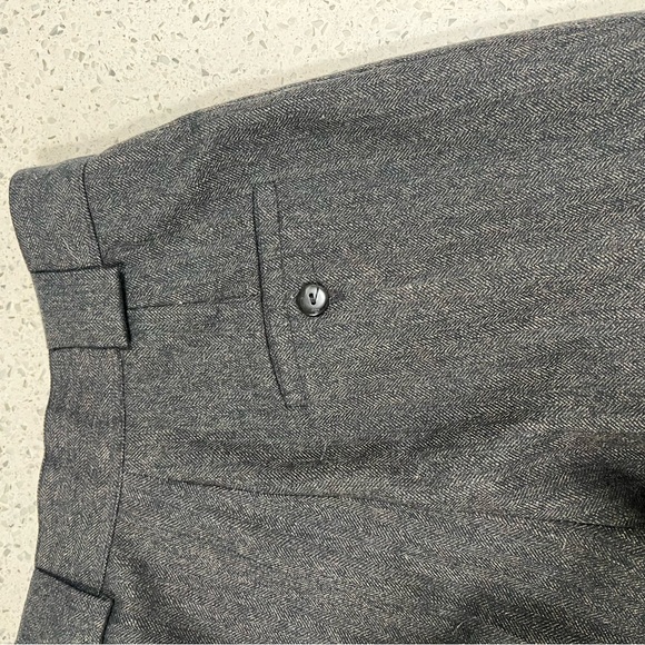 Vintage 100% Pure Wool Giorgio Sant Angelo "Collectible Gold" Charcoal Pants - Picture 10 of 11